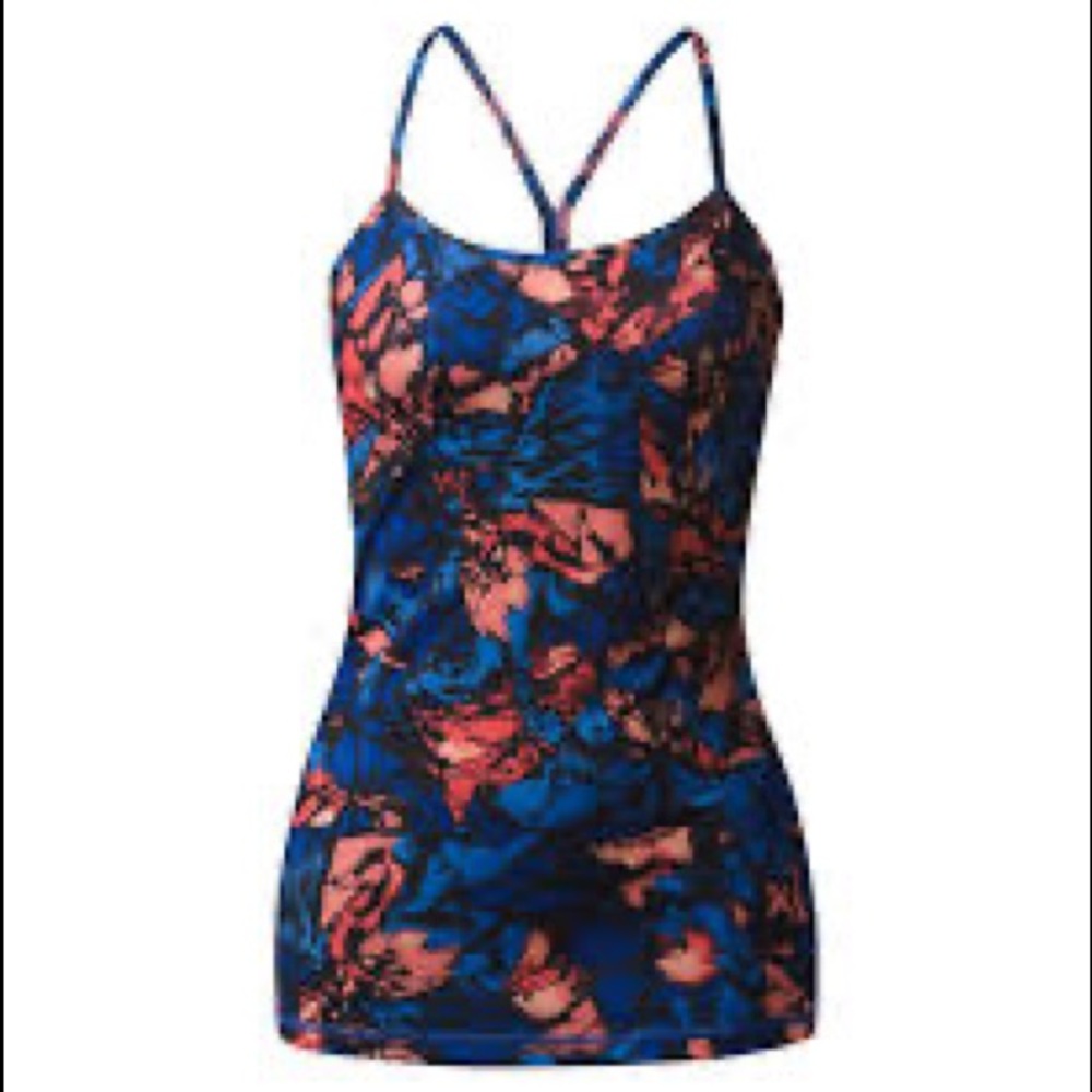 Lululemon Power Y Tank ( Lyon) Paint storm Harbour Blue . Size 6, like new